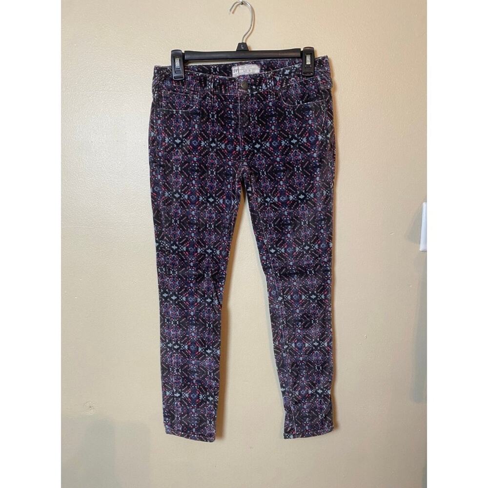 Free People Floral pants size 26 Womens Skinny Jeans Velvet
